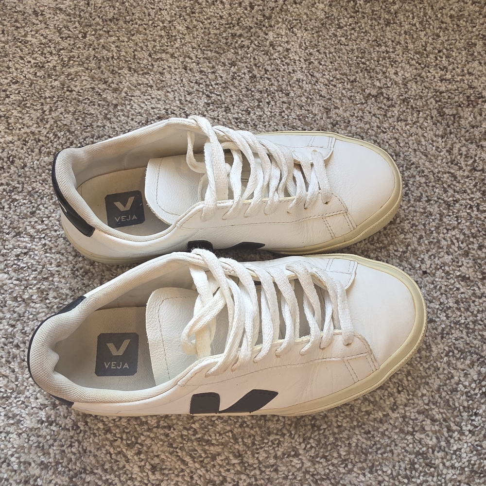 Veja White and Black Sneakers